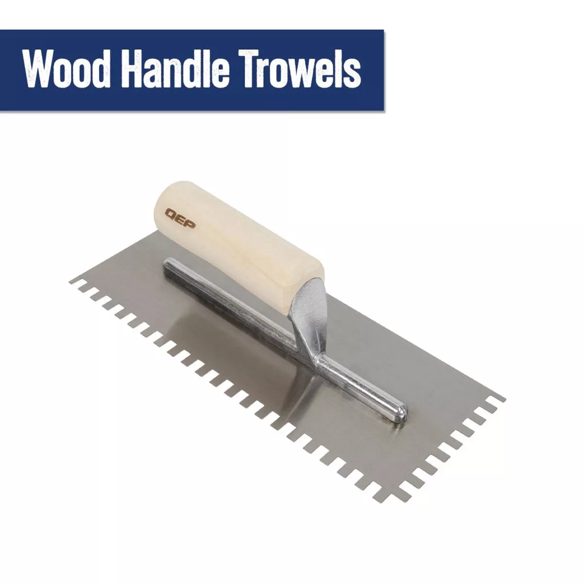 "1/4 in. x 3/16 in. Traditional Carbon Steel V-Notch Flooring Trowel with Wood Handle"