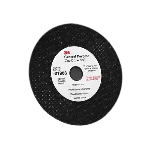 3M General Purpose 3" x 1/32" x 3/8" Cut-Off Wheel - 01987