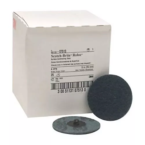 3M Scotch-Brite Roloc Surface Conditioning Disc Blue, 3", Very Fine, 25/box - 07513