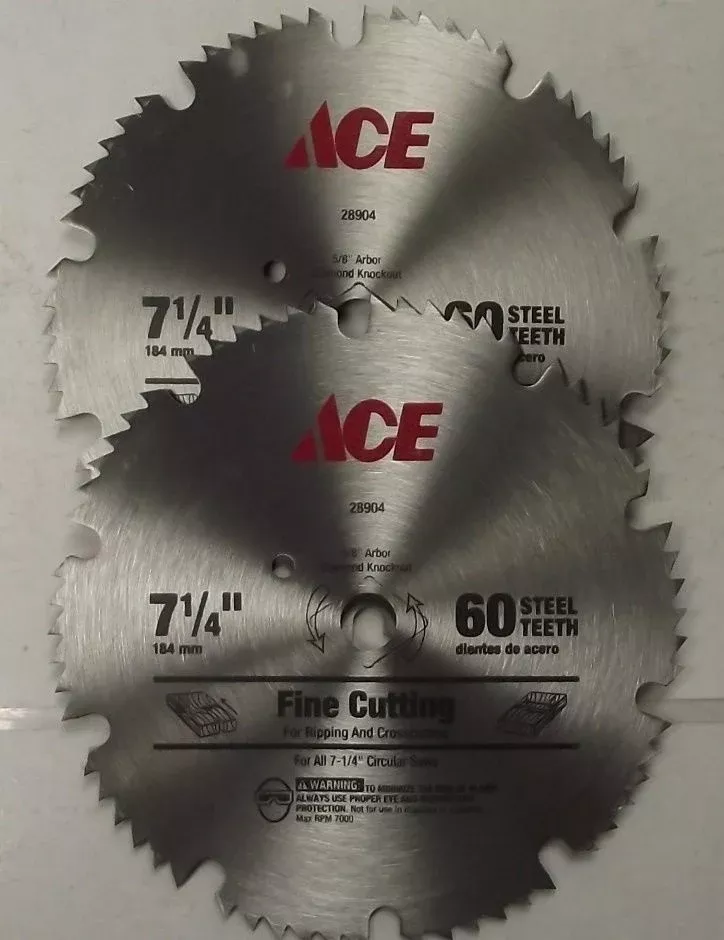Ace 289047-1/4" 60 Teeth Fine Cutting Steel Saw Blades 2 Blades