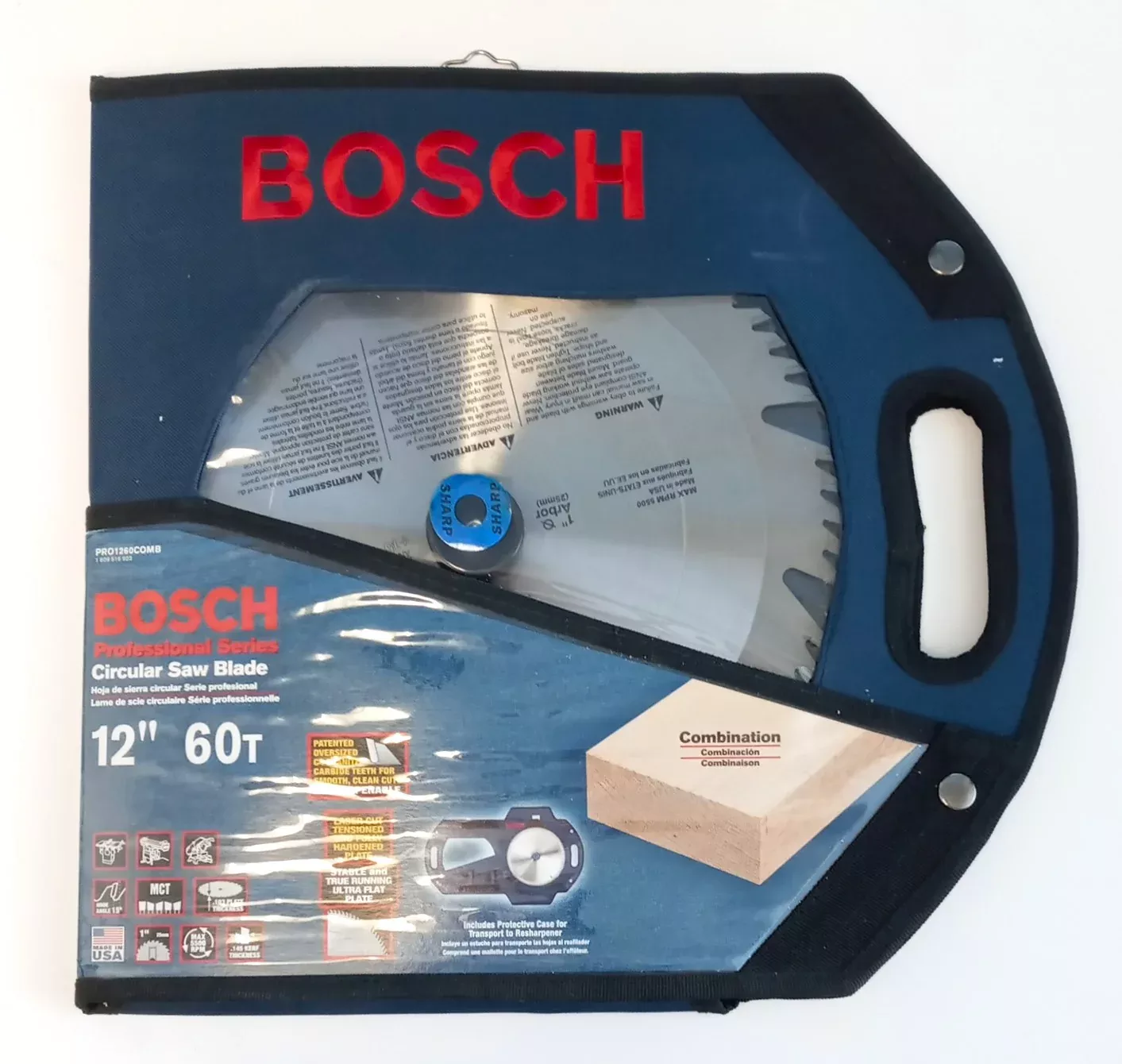Bosch 12" X 60 Tooth Carbide Combination Woodworking Saw Blade PRO1260COMB