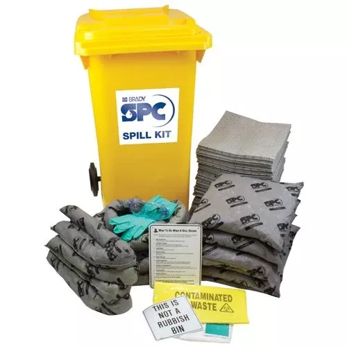 Brady Large Mobile Spill Kit - General Maintenance, 200-250 Litres, Yellow