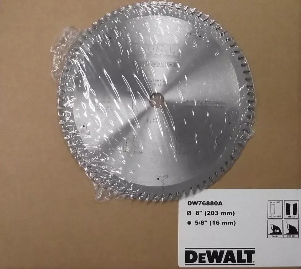 Dewalt DW76880A8" x 80 Tooth ATB Wood Working Saw Blade USA