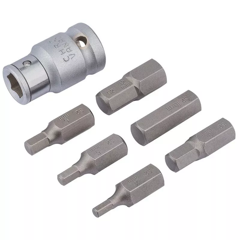 Draper Expert 1/2" Square Drive Metric Hexagon Bit Set, 7 Pce