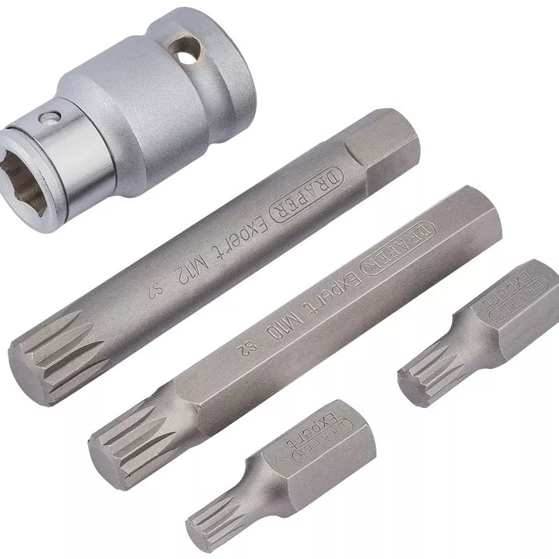 Draper Tools 1/2" Square Drive Spline Bit Set 5 Piece 83567