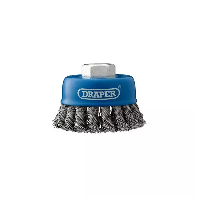 Draper Tools Steel Twist-Knot Wire Cup Brush 75mm M14