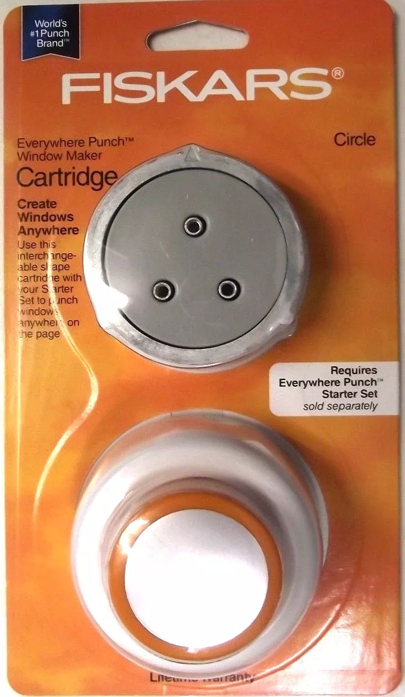 Fiskars 01-005564 CIRCLE Everywhere Punch Cartridge Window Maker For Starter Set