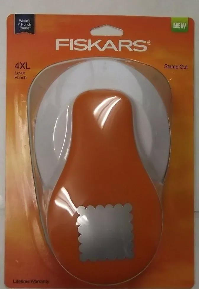 Fiskars 101440-1001 Stamp Out Lever Punch Extra Large, 2-9/16" Stamp Shape