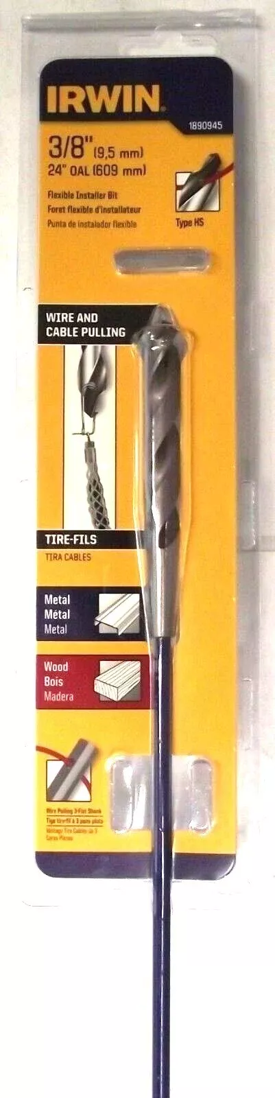 IRWIN 3/8" x 24" Flexible Installer Drill Bit 1890945