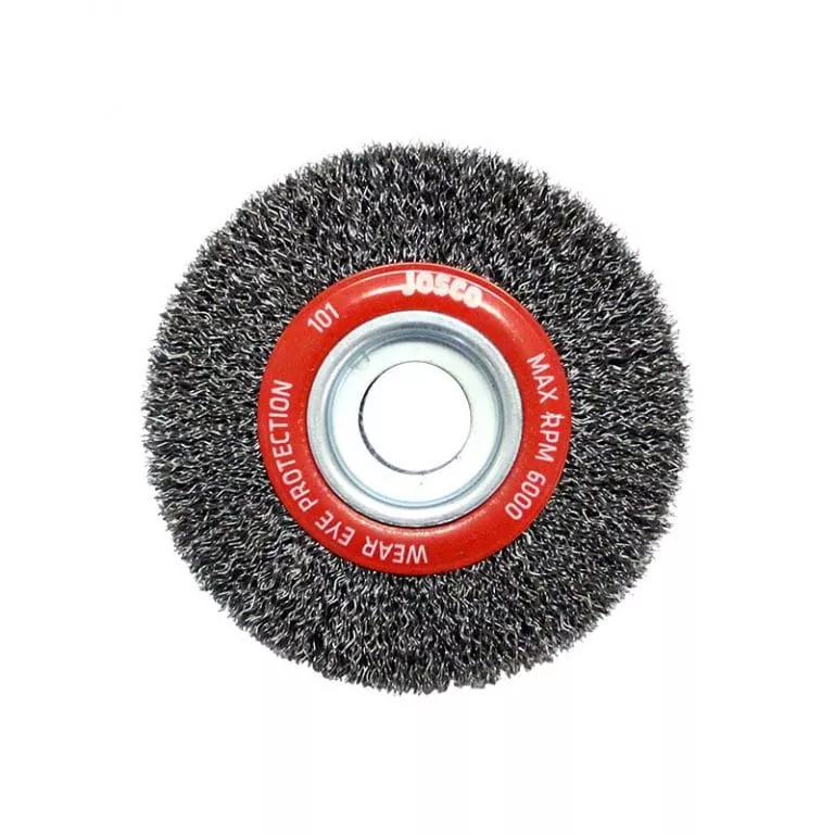 Josco 125mm x 25mm Multi-Bore Crimped Wheel Brush - 101