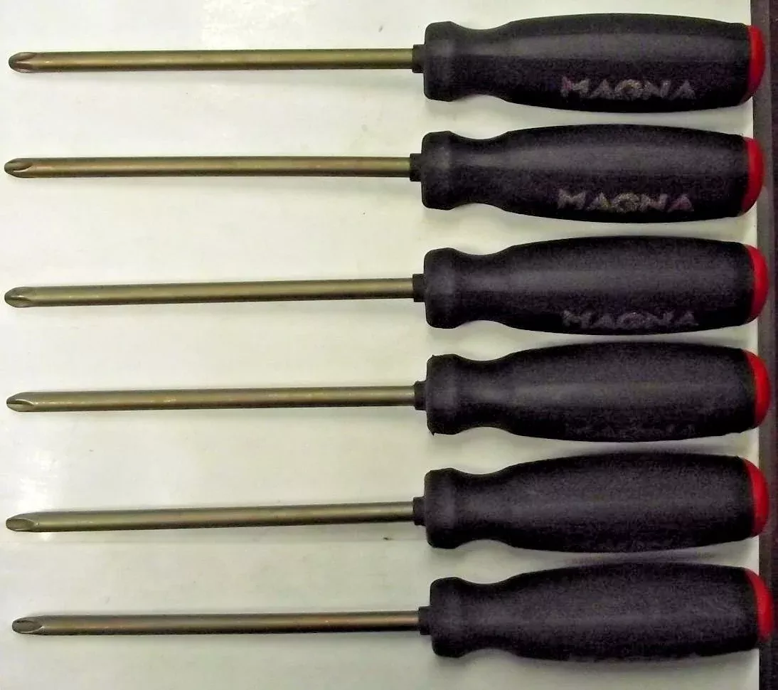 Magna 91515 6" #3 Phillips Heavy Duty Trioval Screwdrivers 6pcs USA