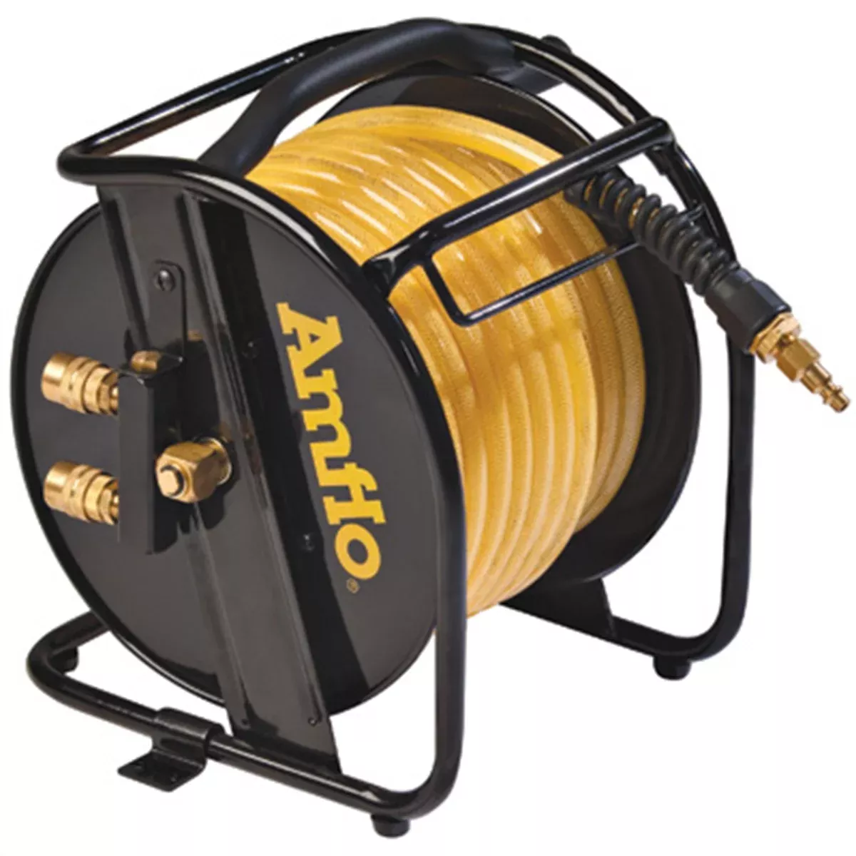 Manual Hose Reel, 3/8" x 75' Hose, 200 PSI, with All Steel Construction, Spring Tension Brake AMF545HR-RET Amflo