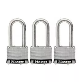 Master Lock Laminated Stainless Steel Padlocks - 2" Shackle - 3 Pack
