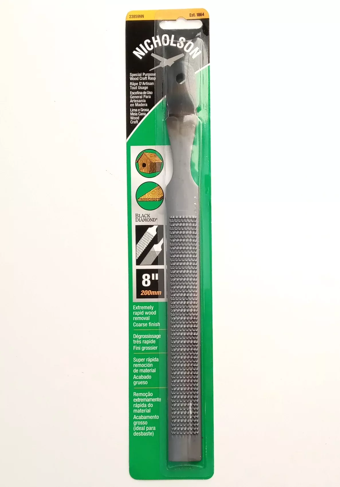 Nicholson 8" Special Purpose Wood Craft Rasp Carded 23859N