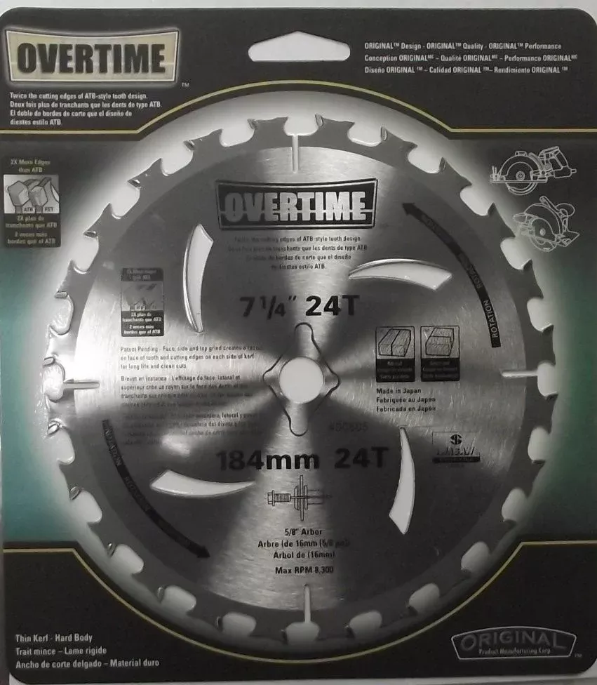 Original Iwasaw 00505 7-1/4 x 24 Overtime Circular Saw Blade 5/8 Arbor Japan