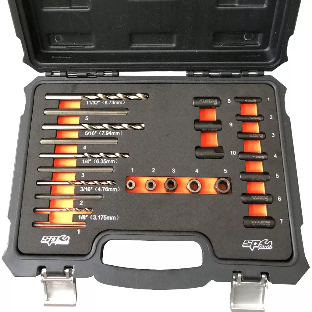 Screw Extractor Set, Drill Bit & Guide, 25Pce - SP31320 by SP Tools