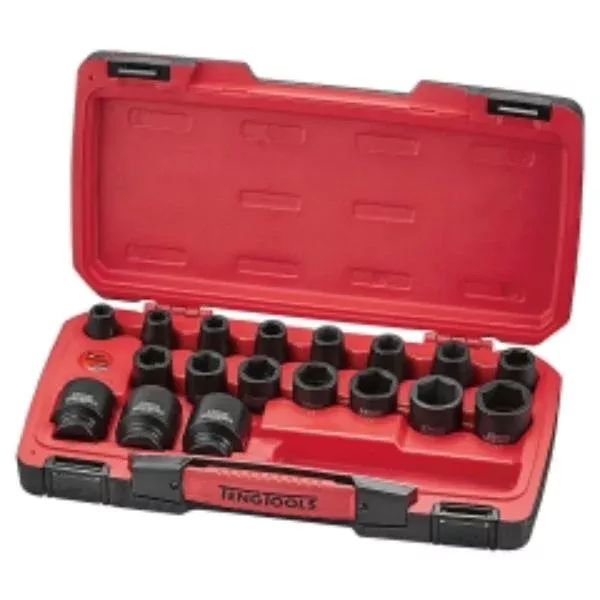 Teng 22Pc 1/2in Dr. mm Reg. Impact Socket Set 6-Pnt