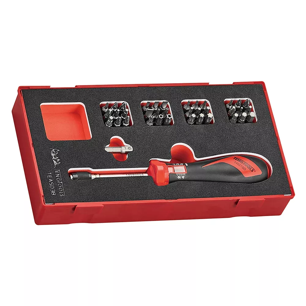 Teng 38Pc 1/4in Dr. Torque Screwdriver Set 1-5Nm Eva-Tea-Tra