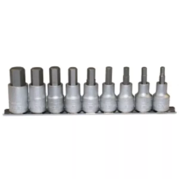 Teng 9Pc 1/2in Dr. Hex Socket Set 5-17mm