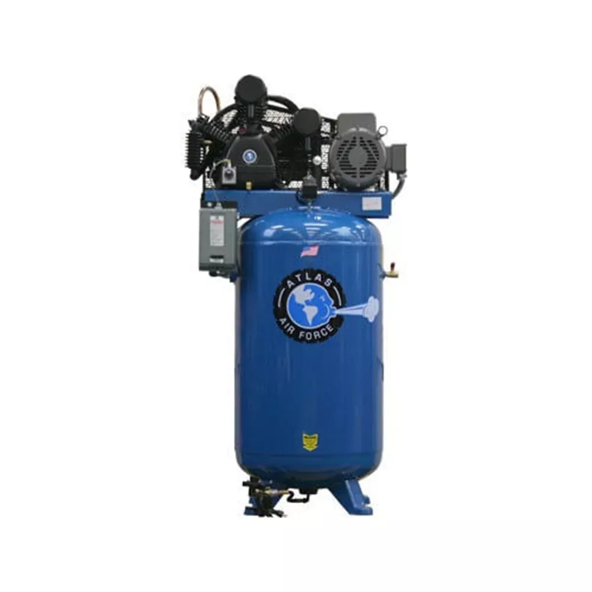 TWO STAGE, 7.5HP 80 GALLON VERTICAL AIR COMPRESSOR (Prepaid Freight) ATEATAF9PLUS-17-FPD ATLAS AUTOMOTIVE EQUIPMENT