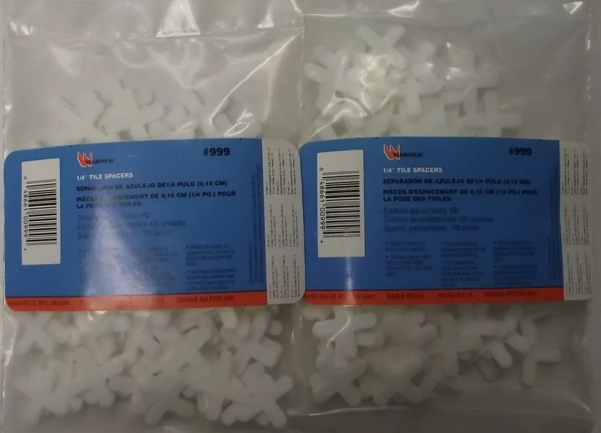 Warner 999 1/4" Tile Spacers 2 Packs Of 100 USA