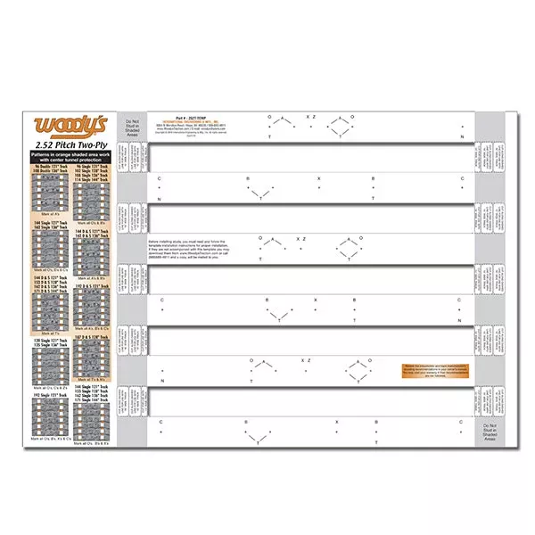 WOODY'S STUD 2.86 TWO-PLY TEMPLATE (286T-TEMP-2)